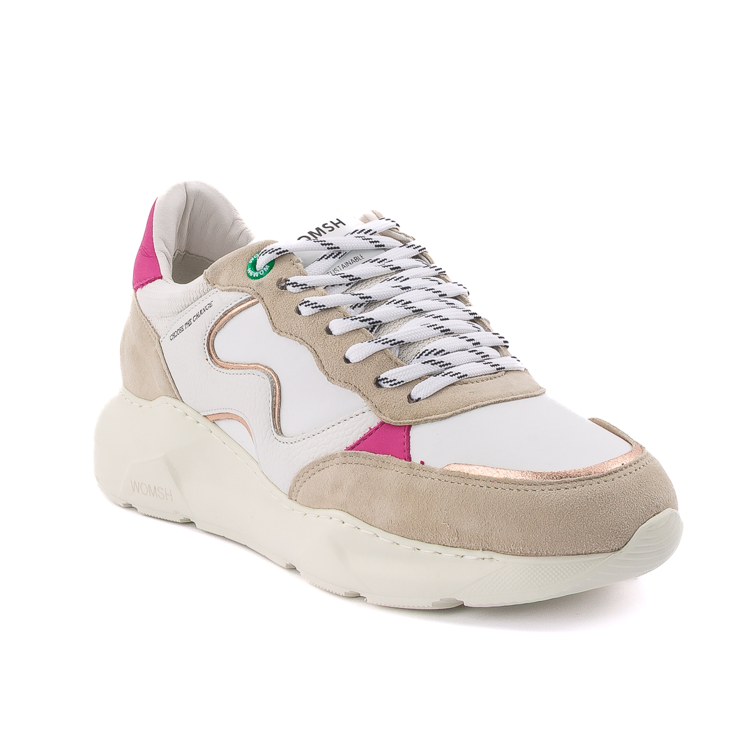 Womsh Sneakers Basse Donna Bianco_Fuxia d125238wave2001095_wave2
